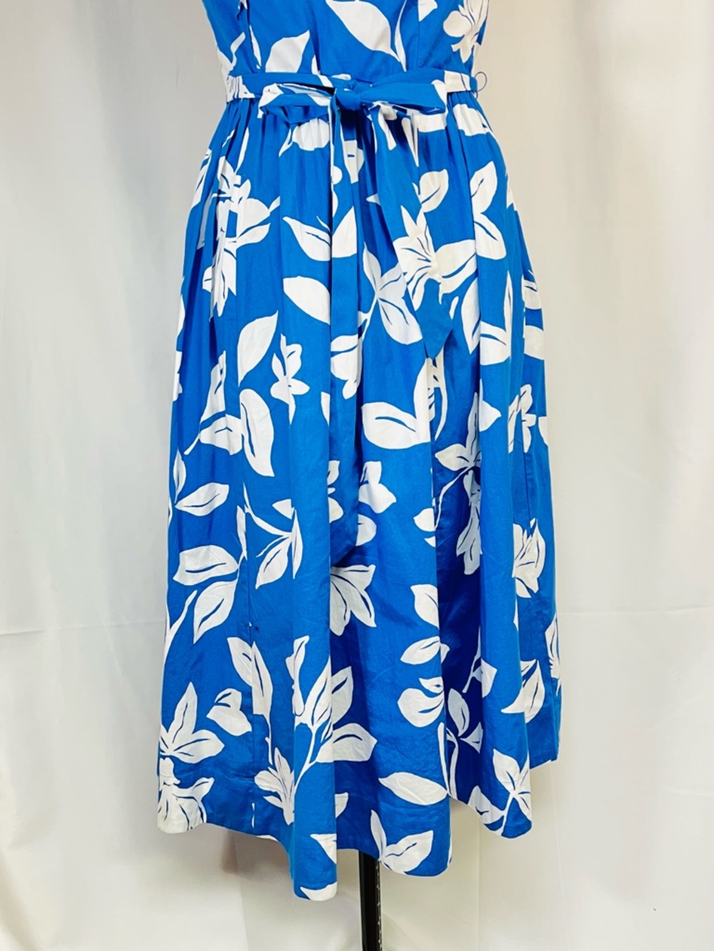 J.Crew One-Shoulder Midi Dress Blue White Floral Size 10 - Picture 5 of 13